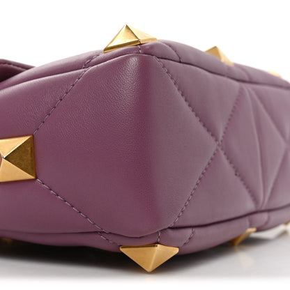 Valentino Garavani Nappa Medium Roman Stud Shoulder Bag Malva 8 of 10