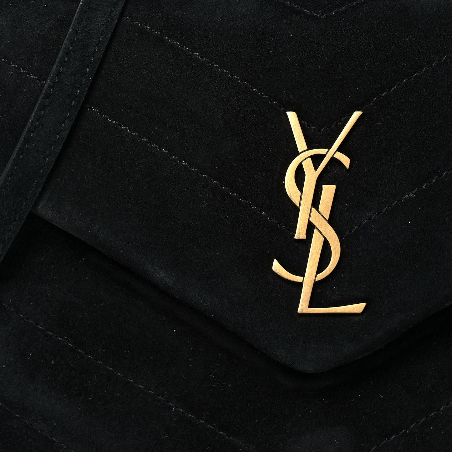 Suede Y Quilted Monogram Toy Loulou Crossbody Bag Black
