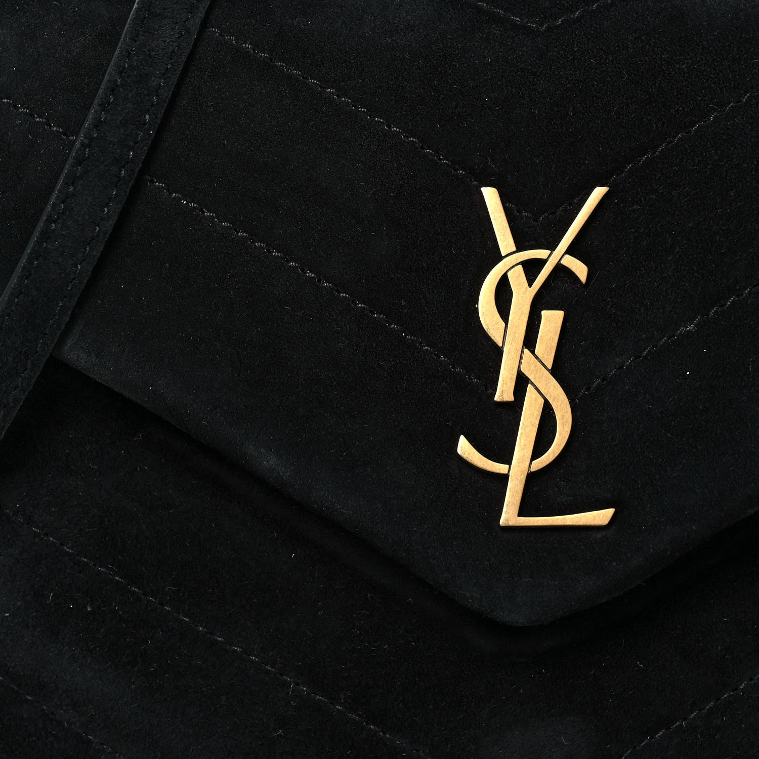 Saint Laurent Suede Y Quilted Monogram Toy Loulou Crossbody Bag Black 8 of 14