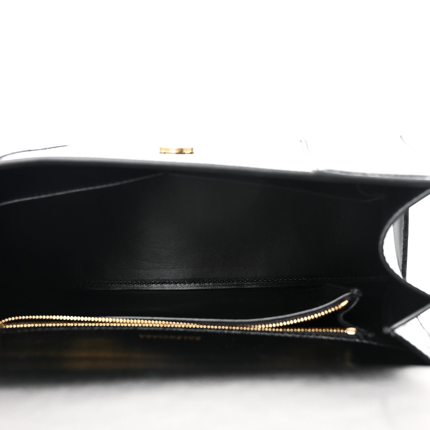 Shiny Box Calfskin Medium Hourglass Top Handle Bag Black