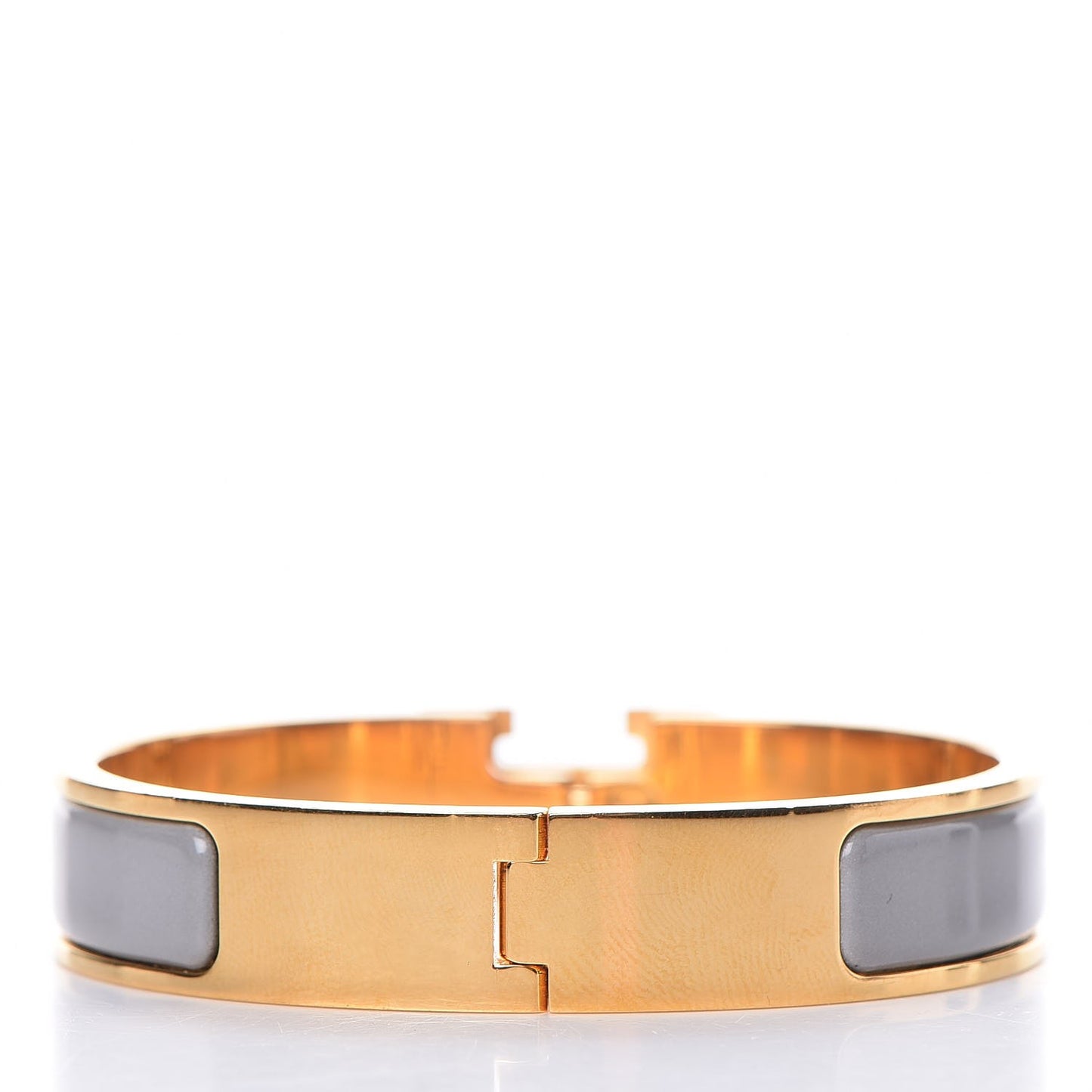 Enamel Narrow Clic Clac H Bracelet PM Gris Macadam