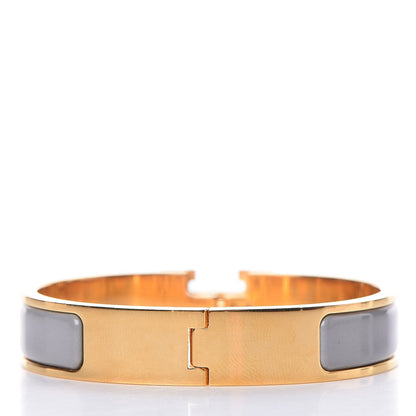 Hermes Enamel Narrow Clic Clac H Bracelet PM Gris Macadam 3 of 5