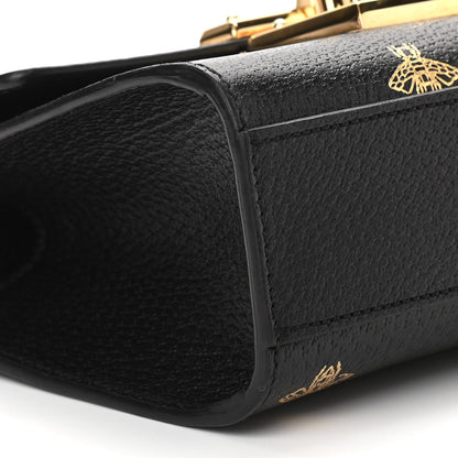 Gucci Grained Calfskin Bee Star Small Padlock Shoulder Bag Black 9 of 11