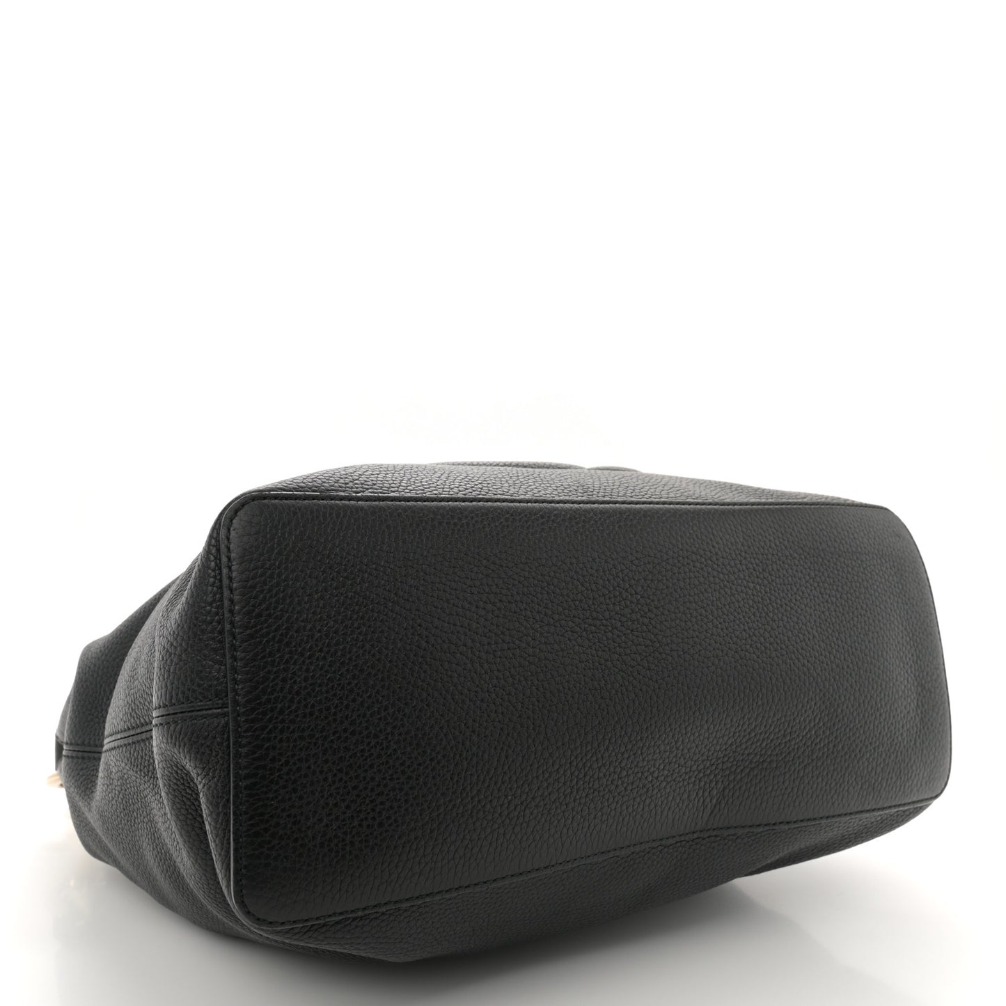 Pebbled Calfskin Large Soho Hobo Black