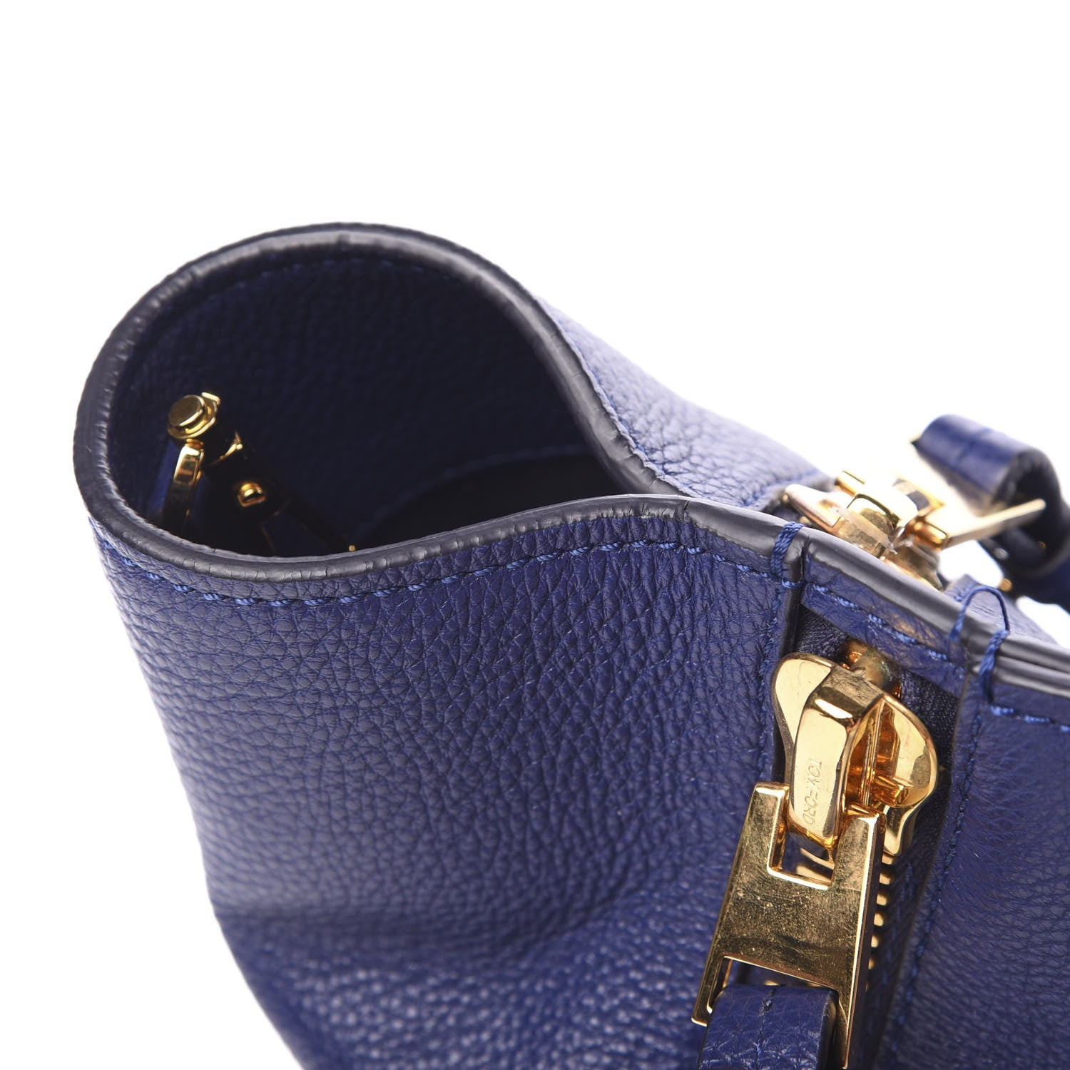 Tom Ford Grained Calfskin Sedgwick Medium Zipper Tote Cobalt 12 of 12