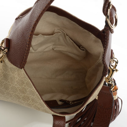 Gucci Linen Monogram Medium New Jackie Shoulder Bag Brown 5 of 7