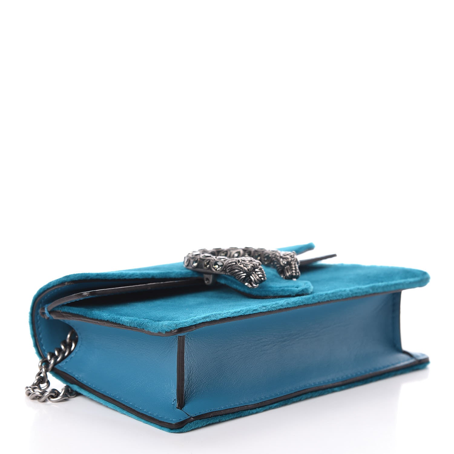Gucci Velvet Super Mini Dionysus Shoulder Bag Pavone Cyan 4 of 12
