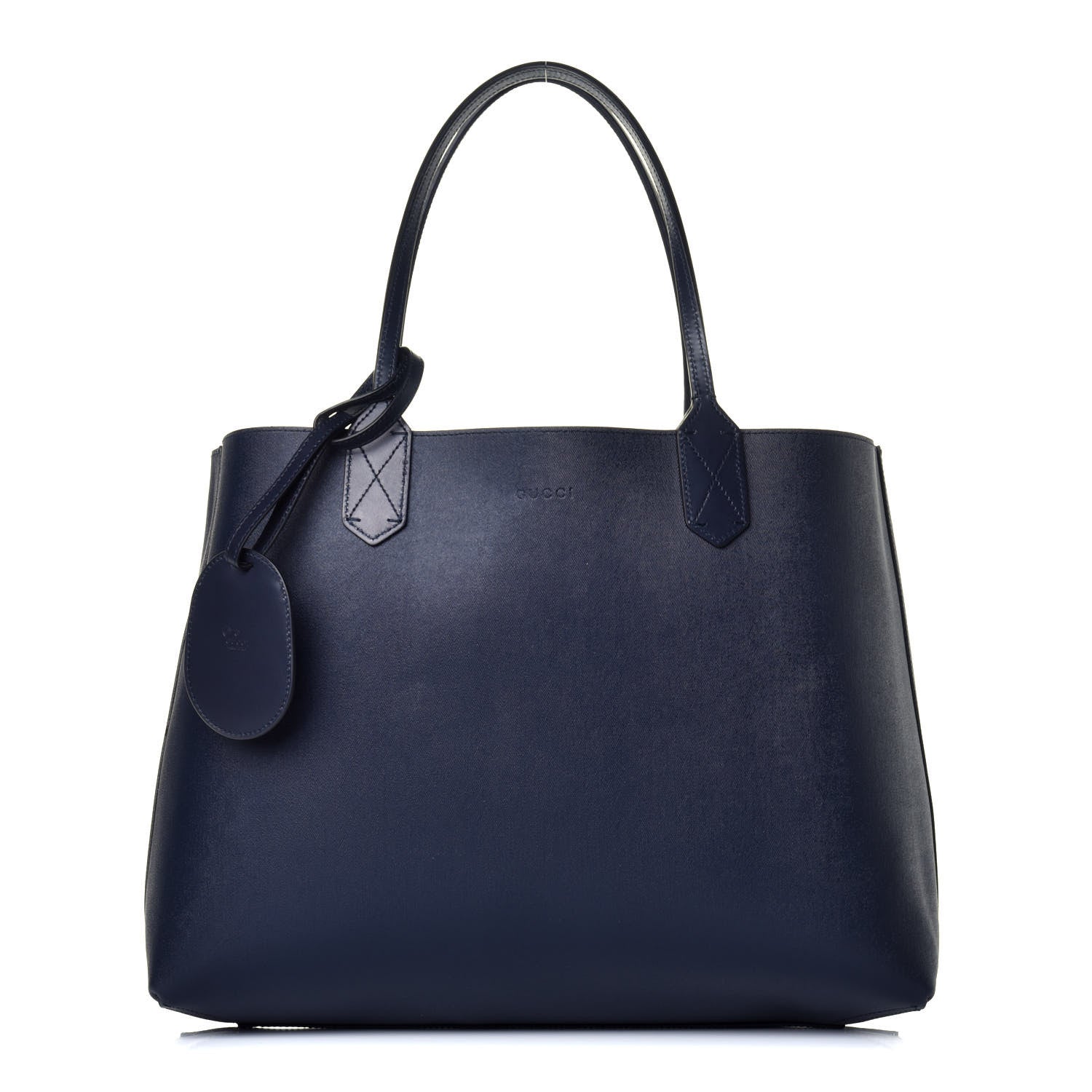 Gucci GG Supreme Monogram Blooms Medium Reversible Tote Beige Blue Navy 4 of 17