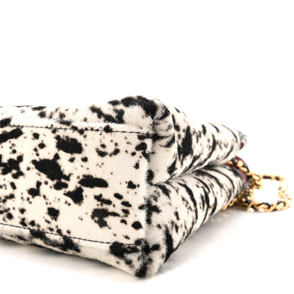 Chanel Pony Hair Printed Chic Lady Small Shopping Tote White Black 10 of 11