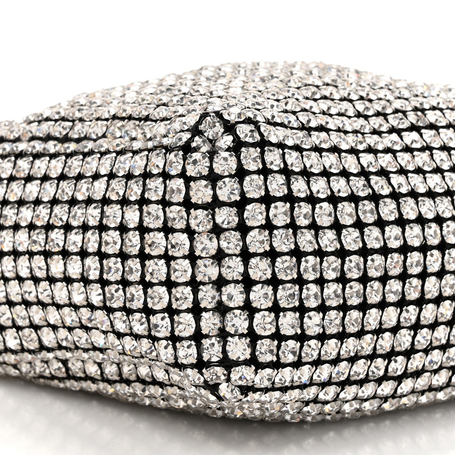 Alexander Wang Mesh Crystal Rhinestone Mini Heiress Pouch Black Silver 9 of 9