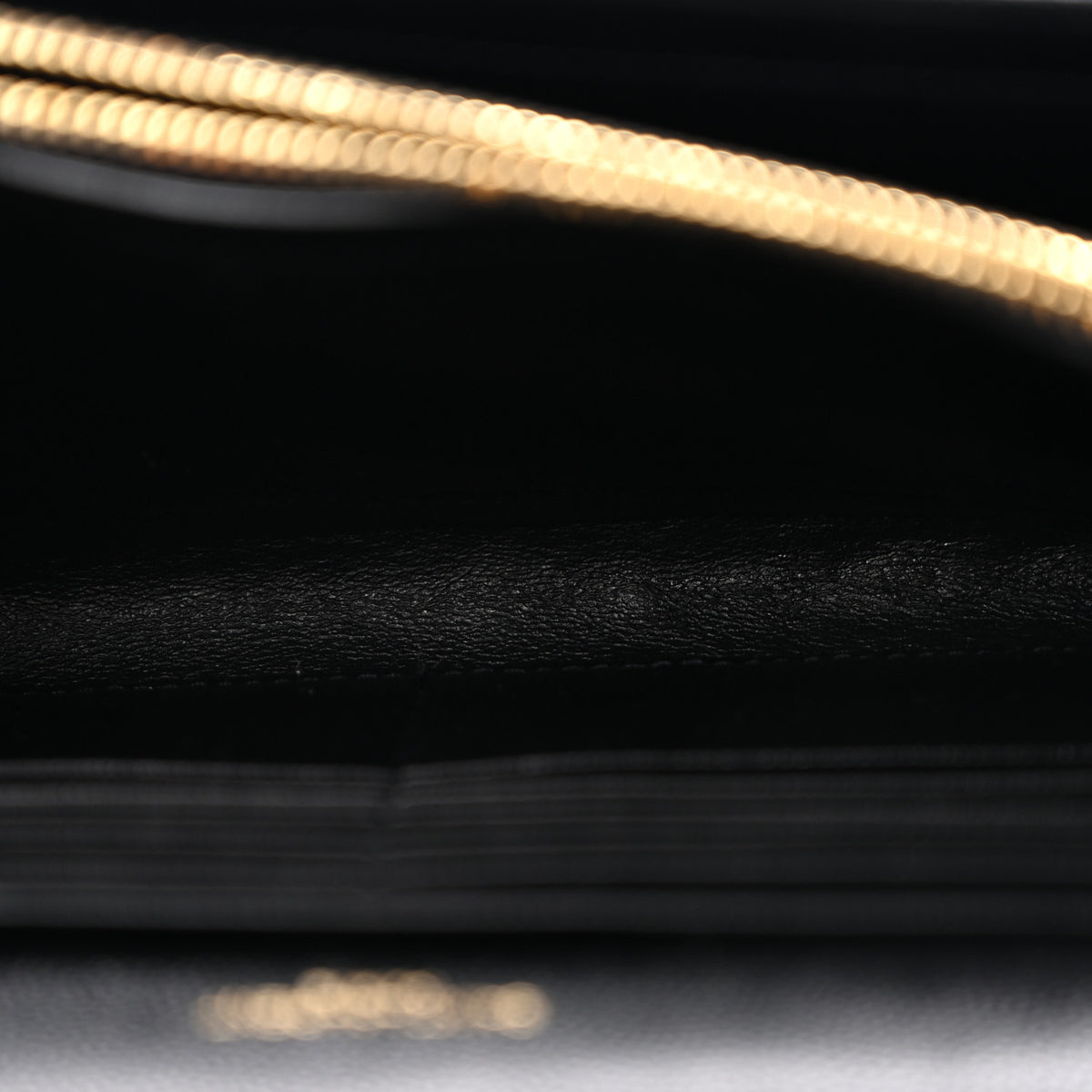 Grain De Poudre Matelasse Chevron Monogram Chain Wallet Black