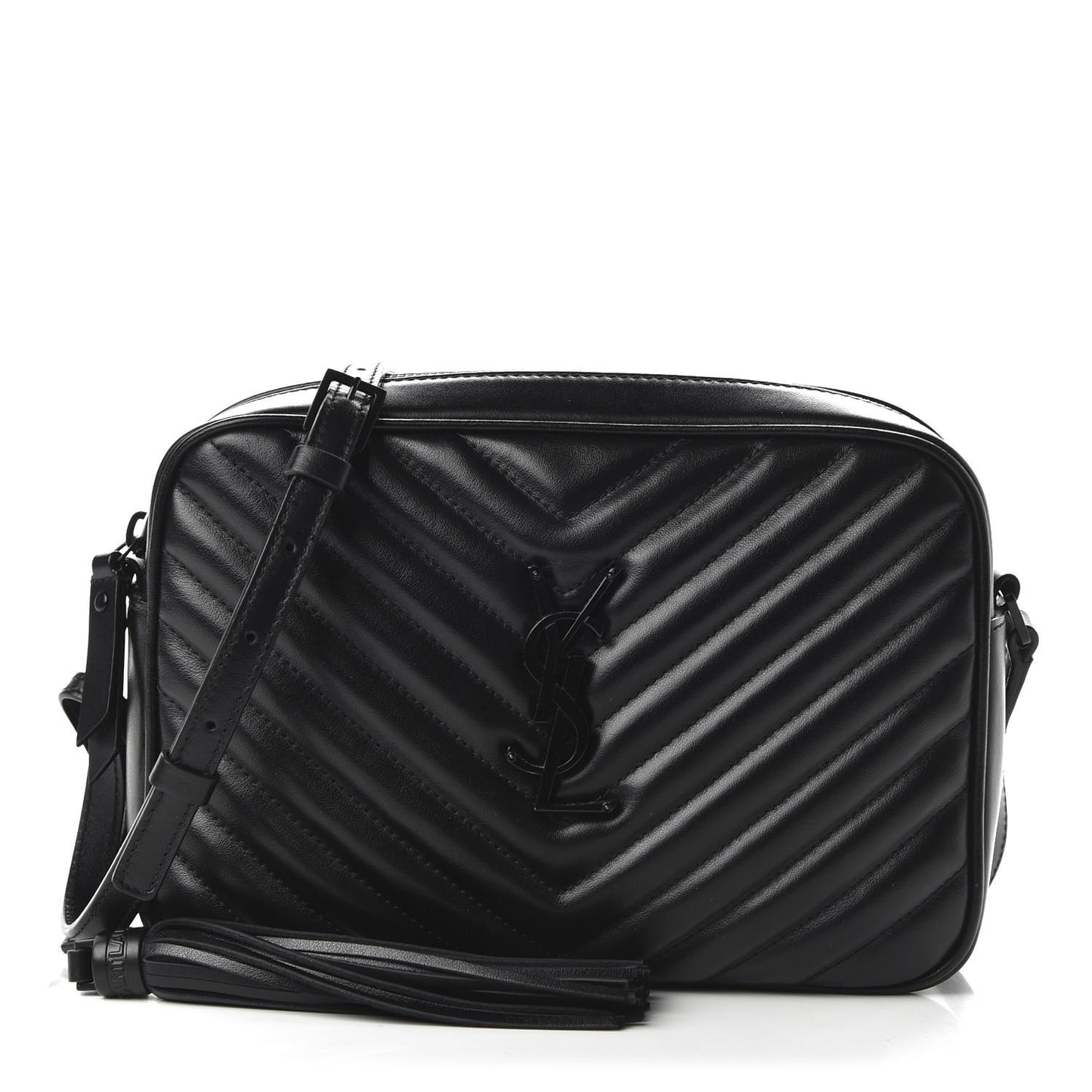 Calfskin Matelasse Monogram Lou Camera Bag Black