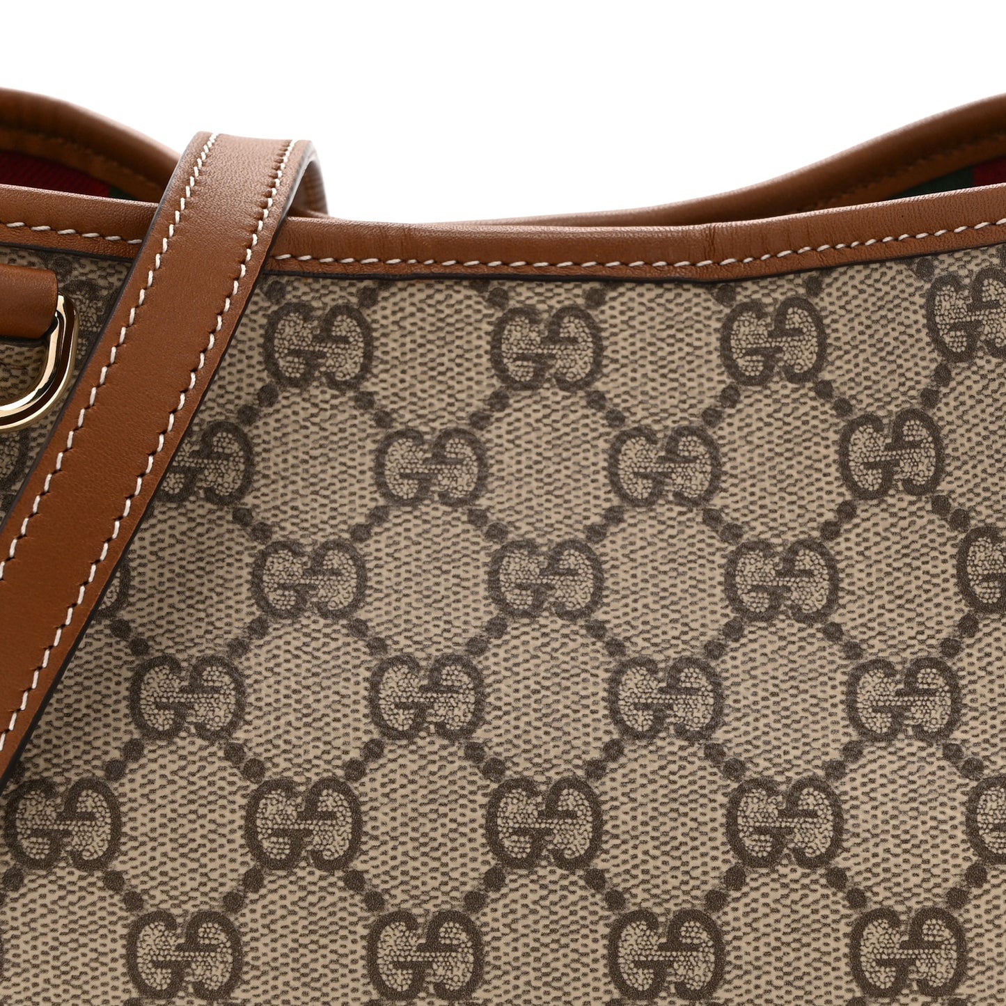 GG Supreme Monogram Emblem Small Shoulder Bag Beige Ebony Sundial