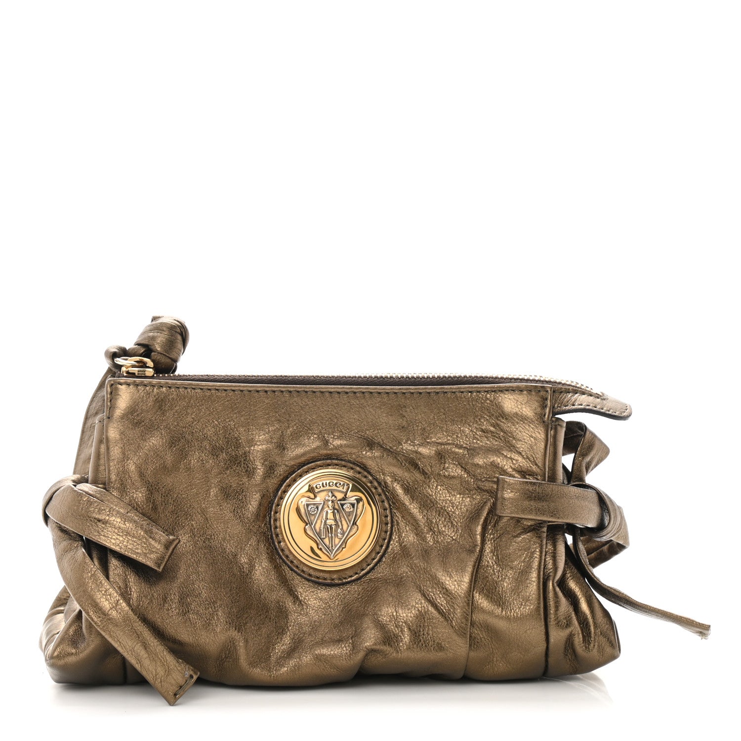 Gucci Metallic Calfskin Hysteria Clutch Gold 1 of 6