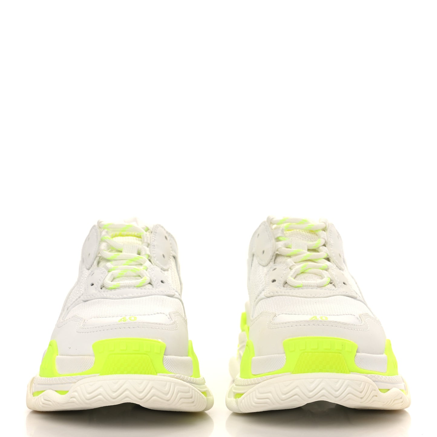 Fabric Mesh Womens Triple S Sneakers 40 Fluo Yellow White Grey
