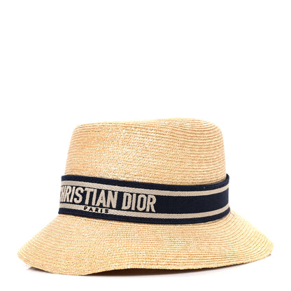 Christian Dior Straw Bucket Hat 57 Natural 1 of 8