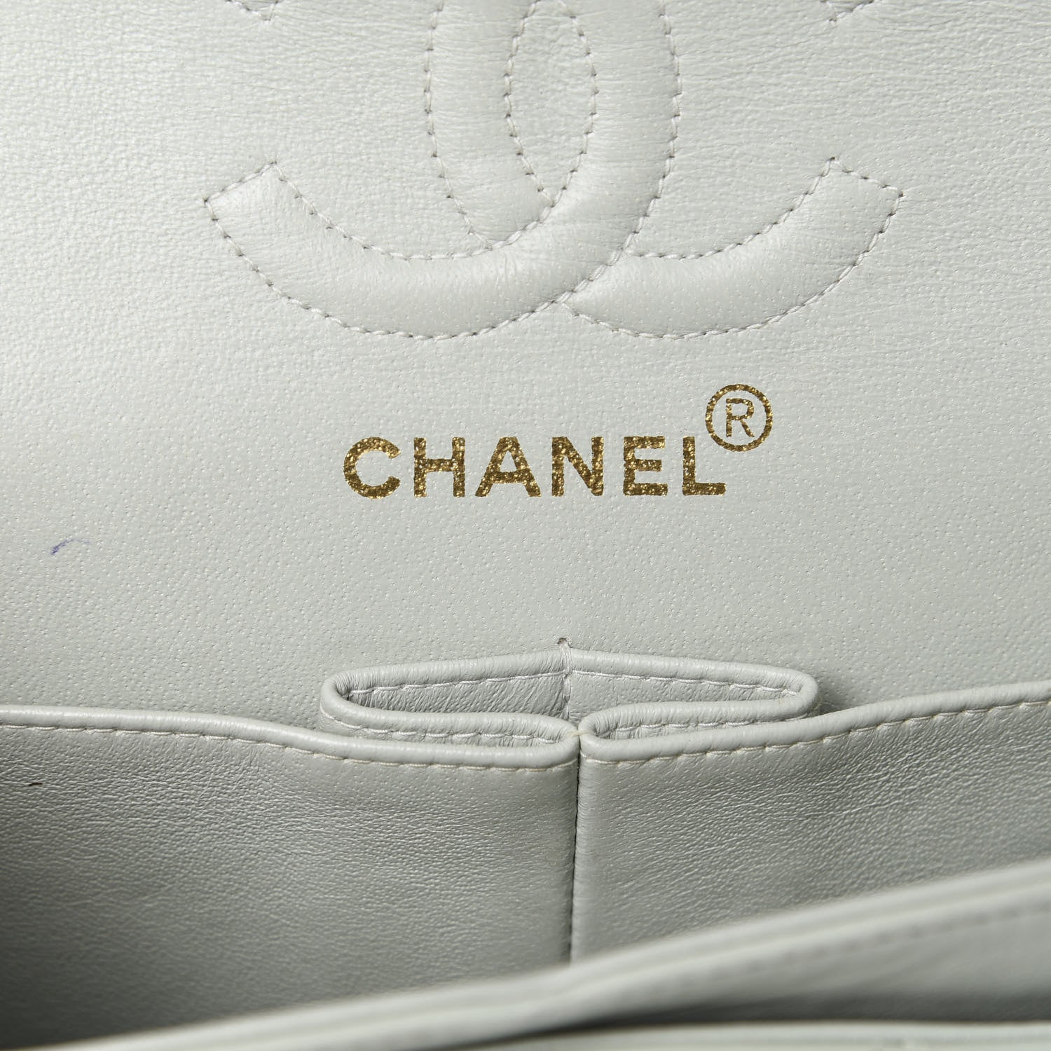 Chanel Lambskin Quilted Small Double Flap Light Grey 7 of 10
