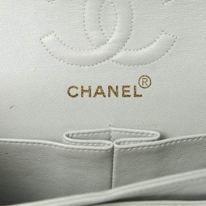 Chanel Lambskin Quilted Small Double Flap Light Grey 7 of 10