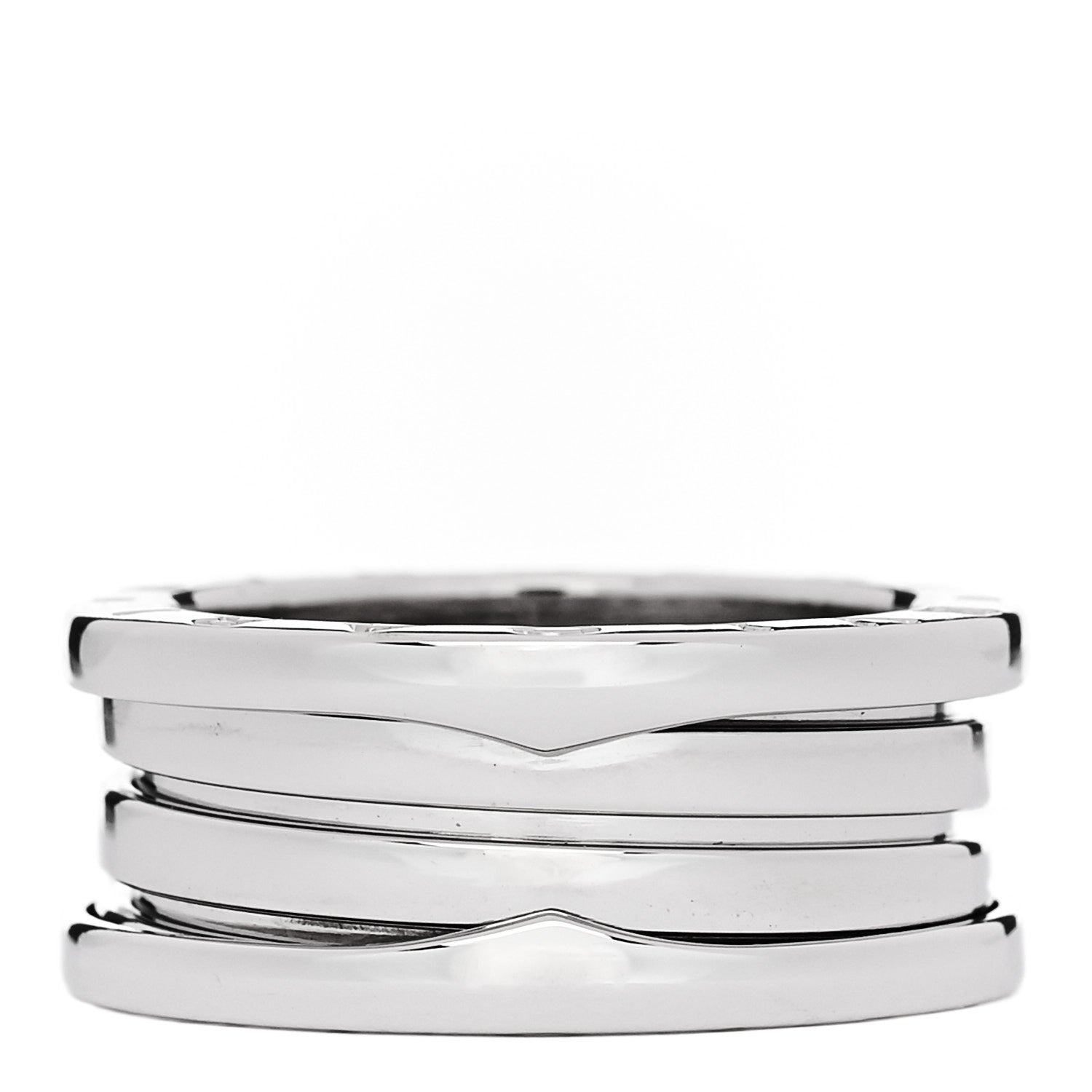 Bulgari 18K White Gold B.Zero1 Two-Band Ring 54 6.75 3 of 5