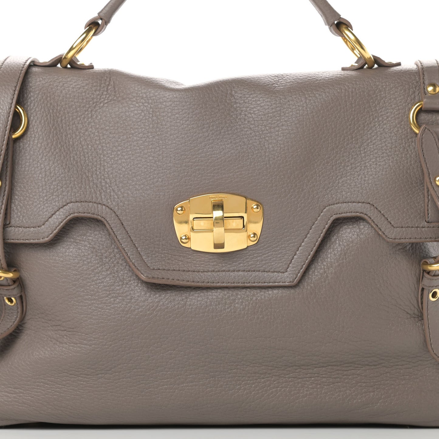 Cervo Front Buckle Satchel Taupe