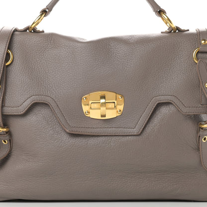 Miu Miu Cervo Front Buckle Satchel Taupe 8 of 15