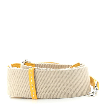 Fendi Ribbon Vitello Volanato FF Embroidered Adjustable Strap You Nuvola Yellow 2 of 4