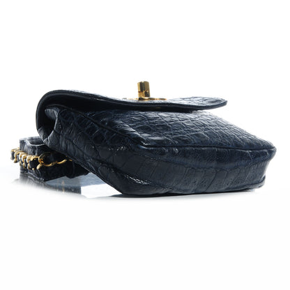 Chanel Alligator Flap Waist Belt Bag Navy Blue 4 of 7