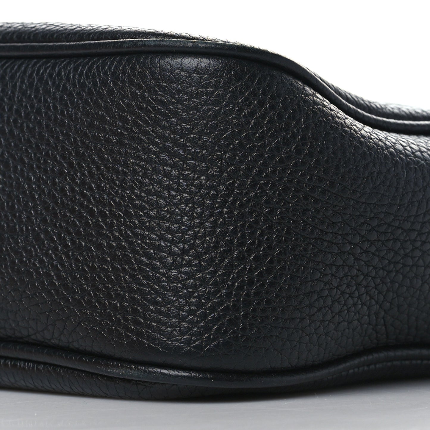 Pebbled Calfskin Small Soho Disco Bag Black