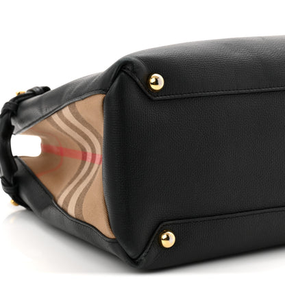 Burberry Derby Calfskin House Check Large Banner Tote Black 9 of 12
