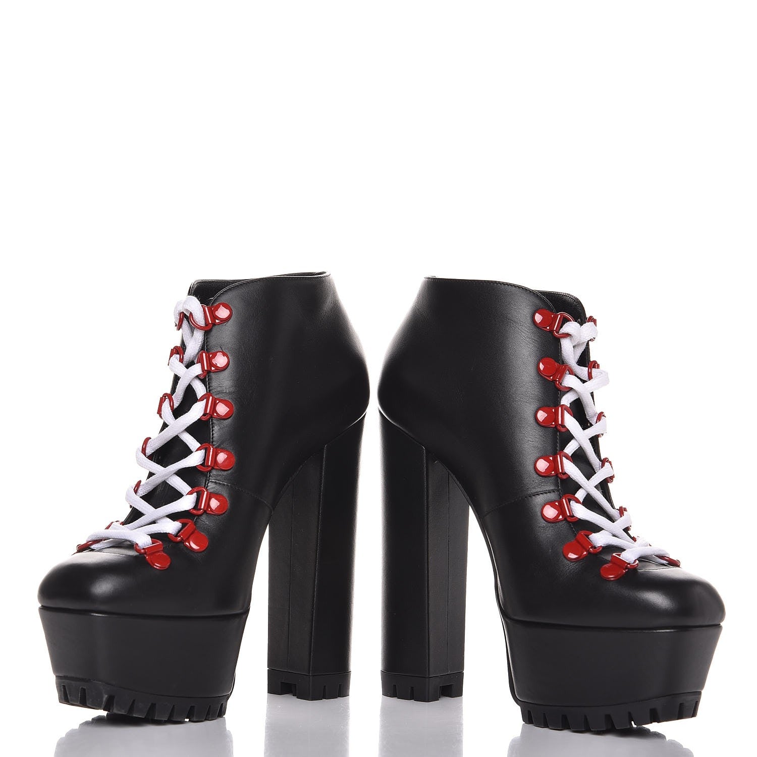 Gucci Calfskin Lifford Lace Up Platform Ankle Boots 36 Black 5 of 11