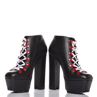 Gucci Calfskin Lifford Lace Up Platform Ankle Boots 36 Black 5 of 11