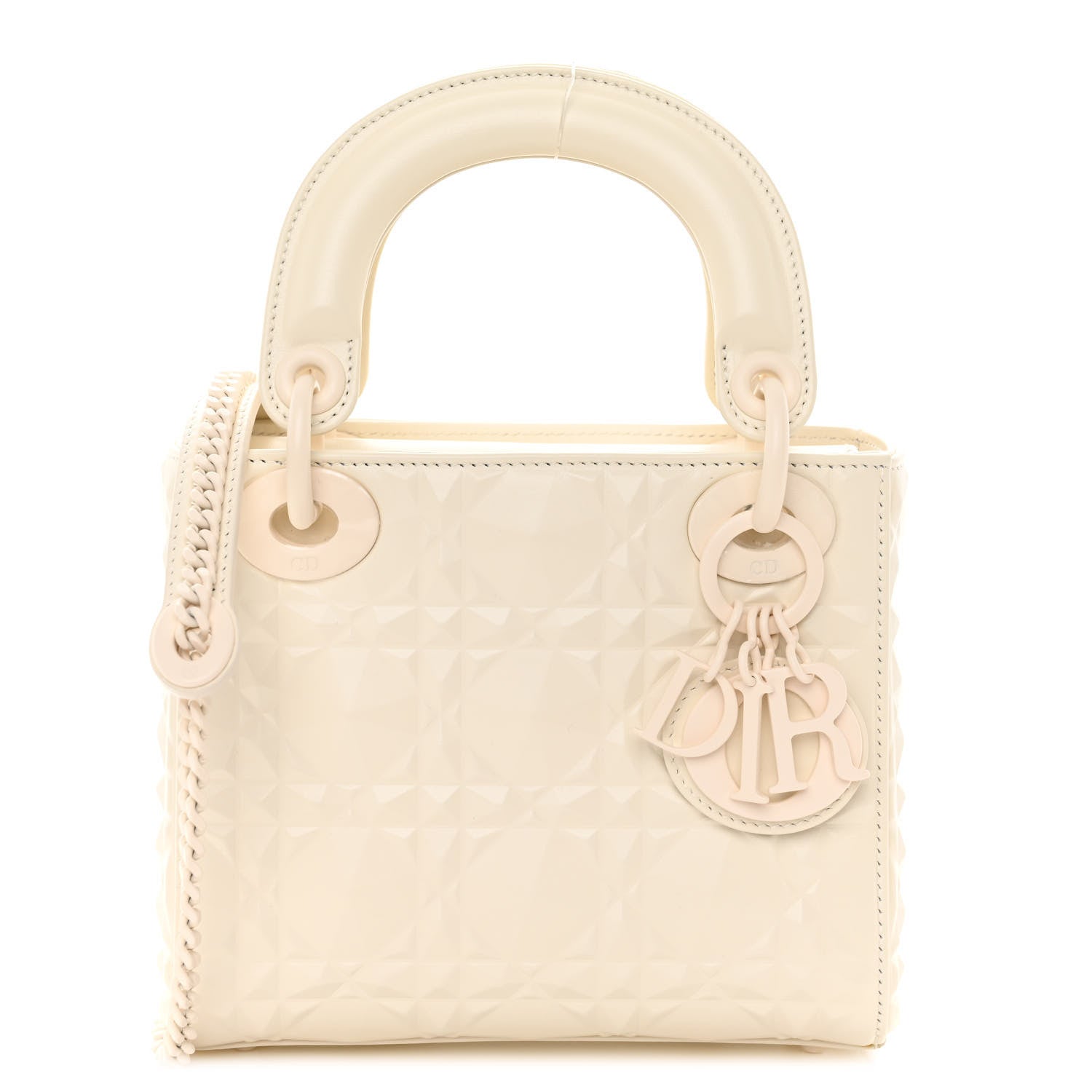 Christian Dior Calfskin Cannage Diamond Mini Lady Dior White 1 of 10