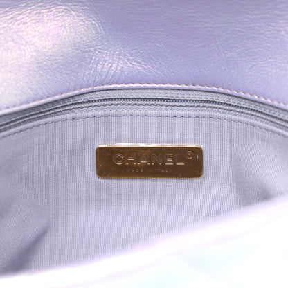 Chanel Iridescent Calfskin Quilted Medium Chanel 19 Flap Light Purple Blue 6 of 11
