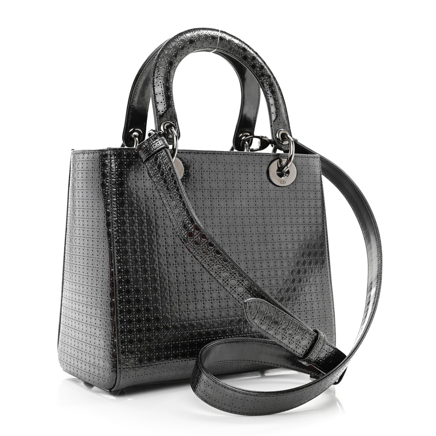 Patent Micro-Cannage Medium Lady Dior Onyx Black