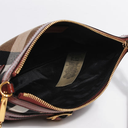 Burberry House Check Bridle Calfskin Peyton Crossbody Tan 5 of 11