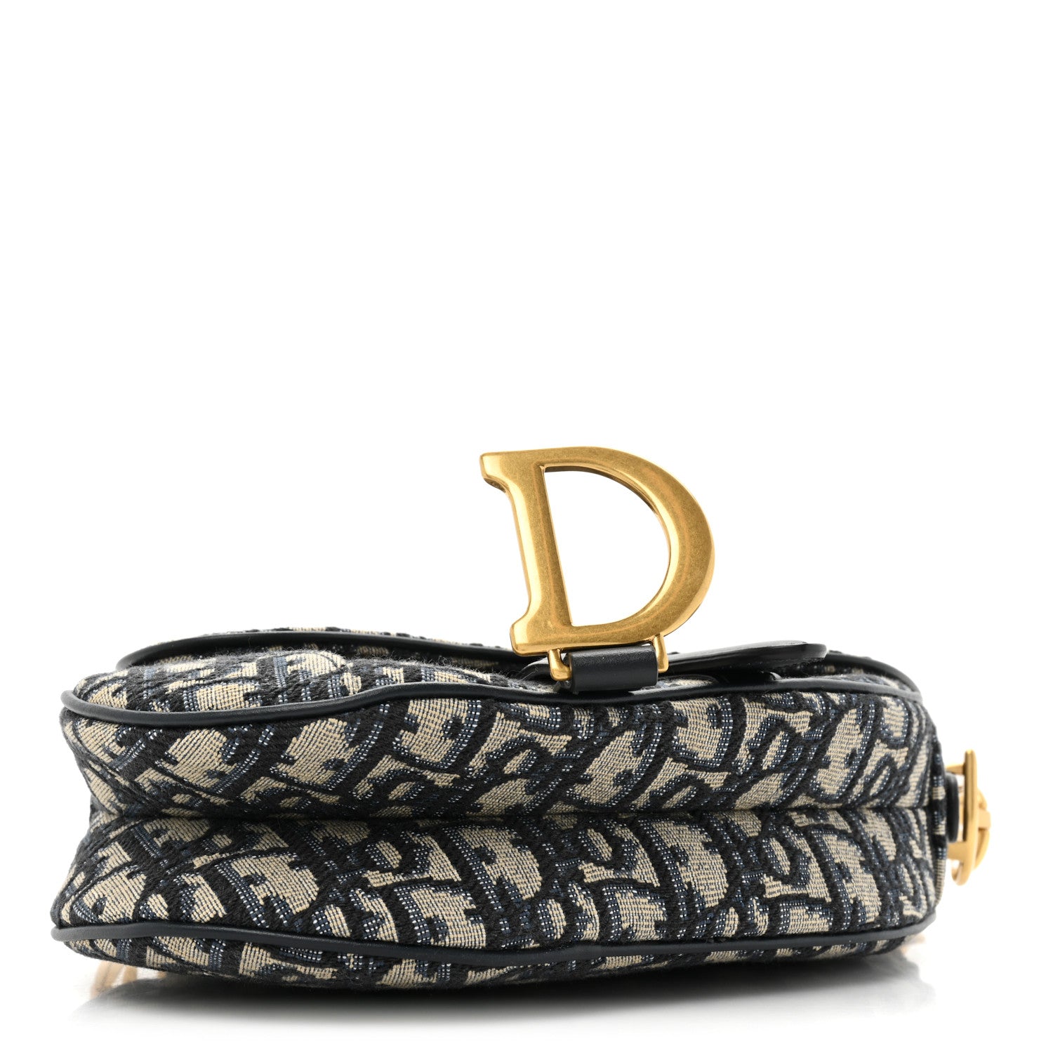 Christian Dior Oblique Mini Saddle Bag With Strap Blue 4 of 9