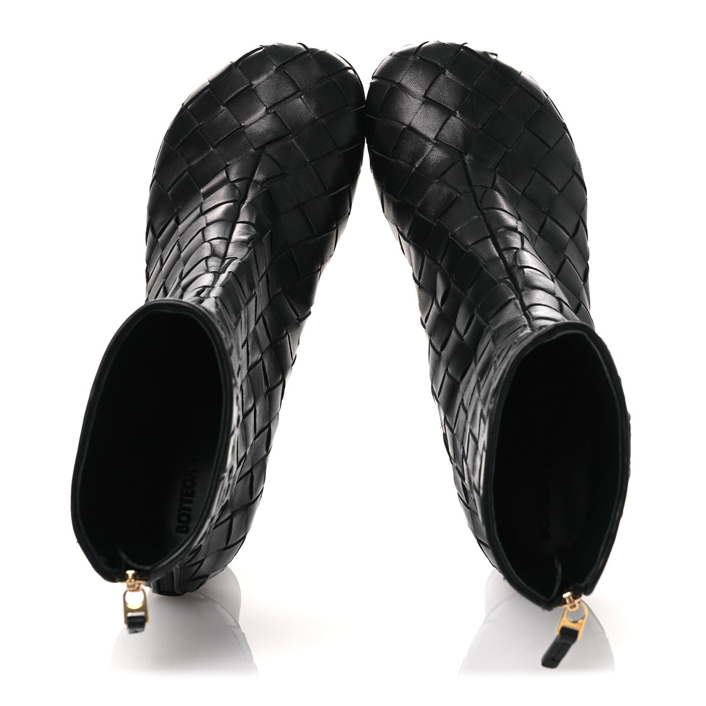 Lambskin Intrecciato Atomic Mid Heel Ankle 40 Black