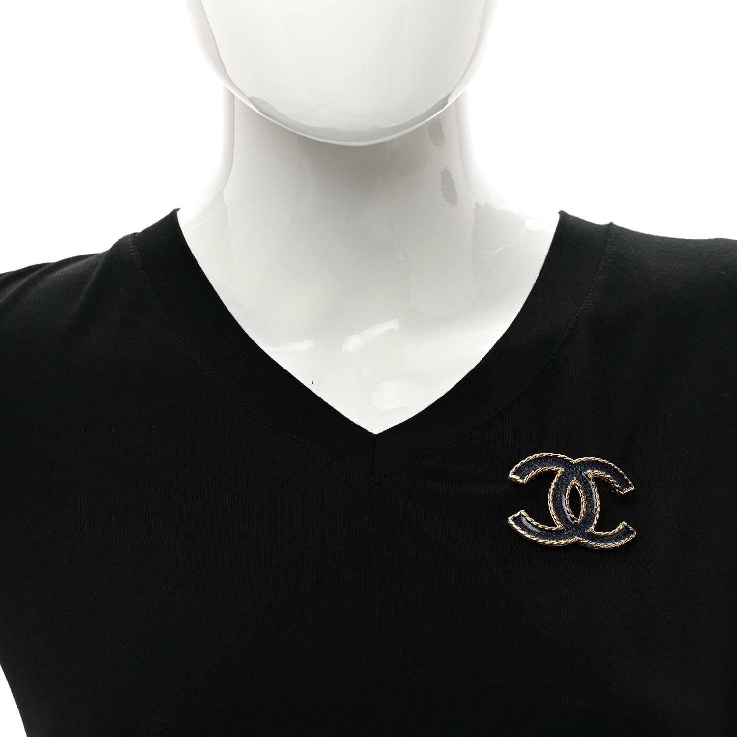 Chanel Enamel CC Brooch Denim Blue 2 of 5