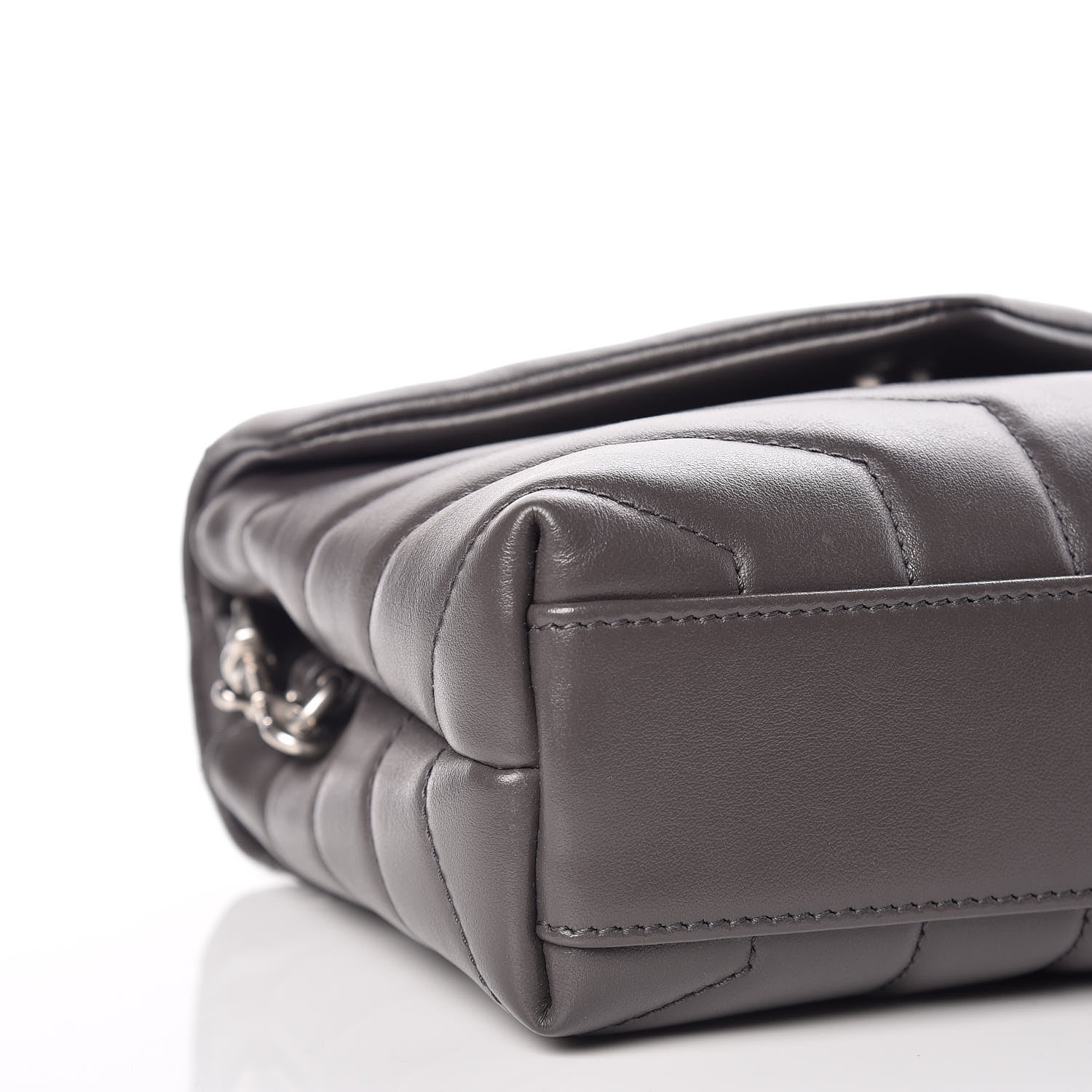 Saint Laurent Calfskin Y Quilted Monogram Toy Loulou Crossbody Bag Asphalt 10 of 12