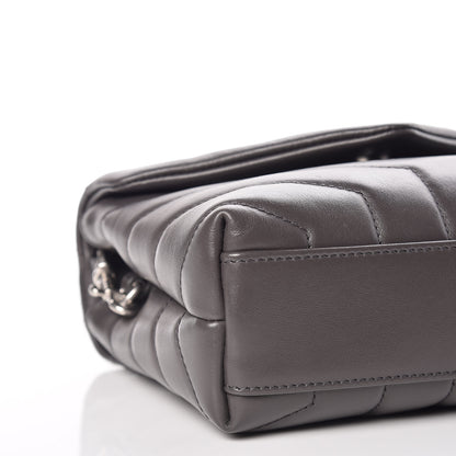 Saint Laurent Calfskin Y Quilted Monogram Toy Loulou Crossbody Bag Asphalt 10 of 12