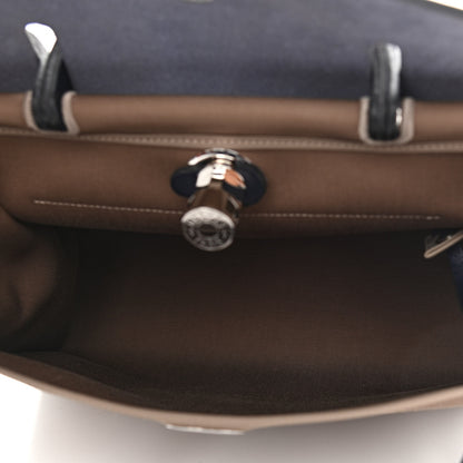 Hermes Vache Hunter Toile Herbag Zip 31 PM Etoupe Bleu Marine 6 of 10