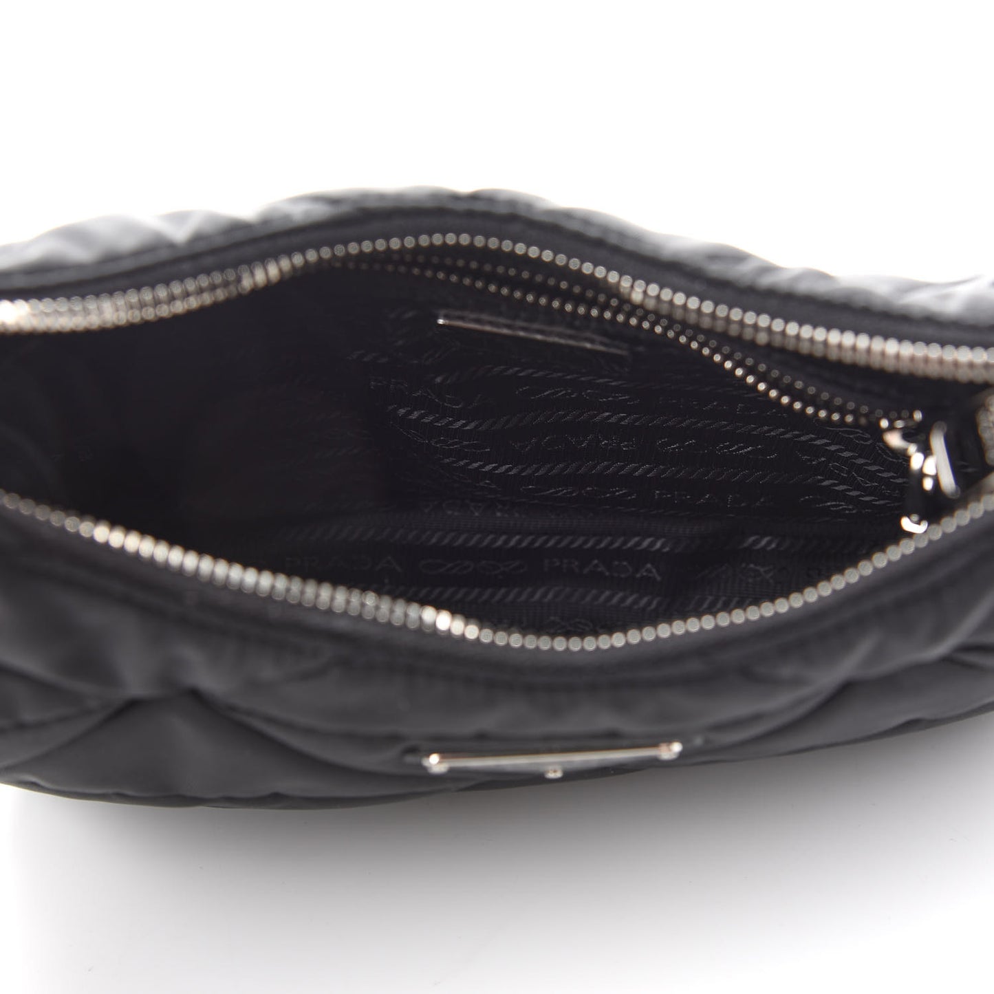 Re-Nylon Triangle Padded Patchwork Shoulder Bag Black
