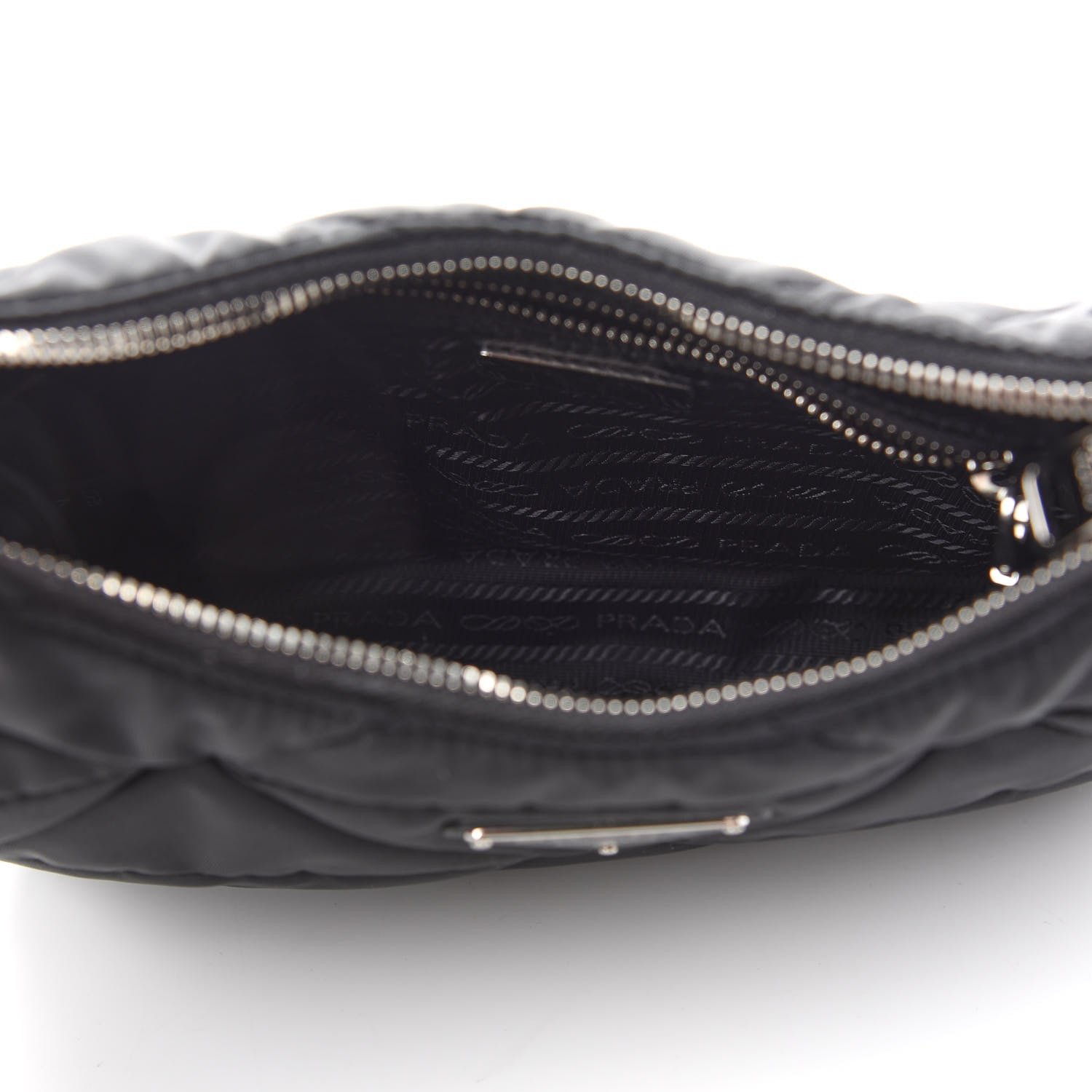 Prada Re-Nylon Triangle Padded Patchwork Shoulder Bag Black 5 of 9