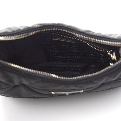Prada Re-Nylon Triangle Padded Patchwork Shoulder Bag Black 5 of 9