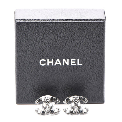 Chanel Pearl Bead CC Earrings Dark Silver 4 of 4