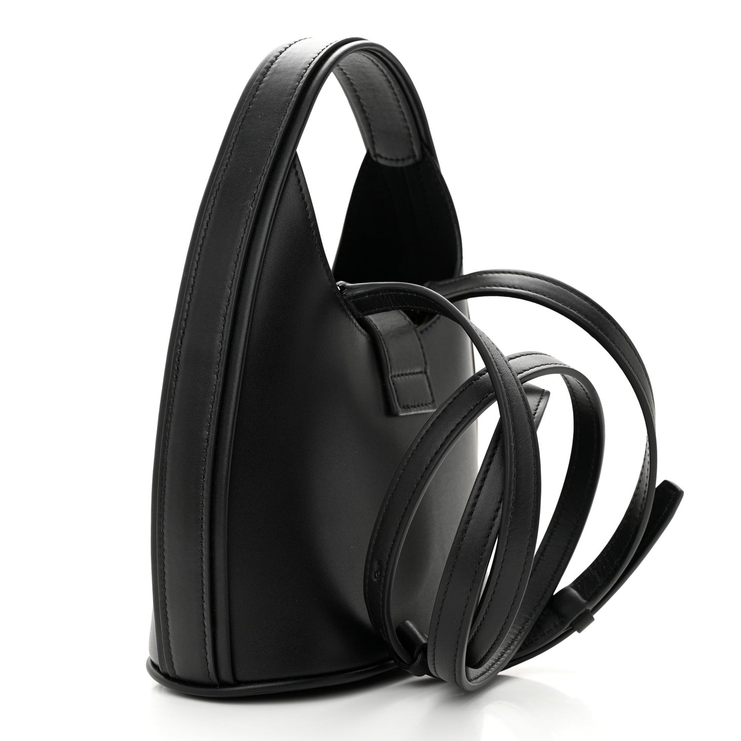 Soft Calfskin Mini Gancini Hobo Black