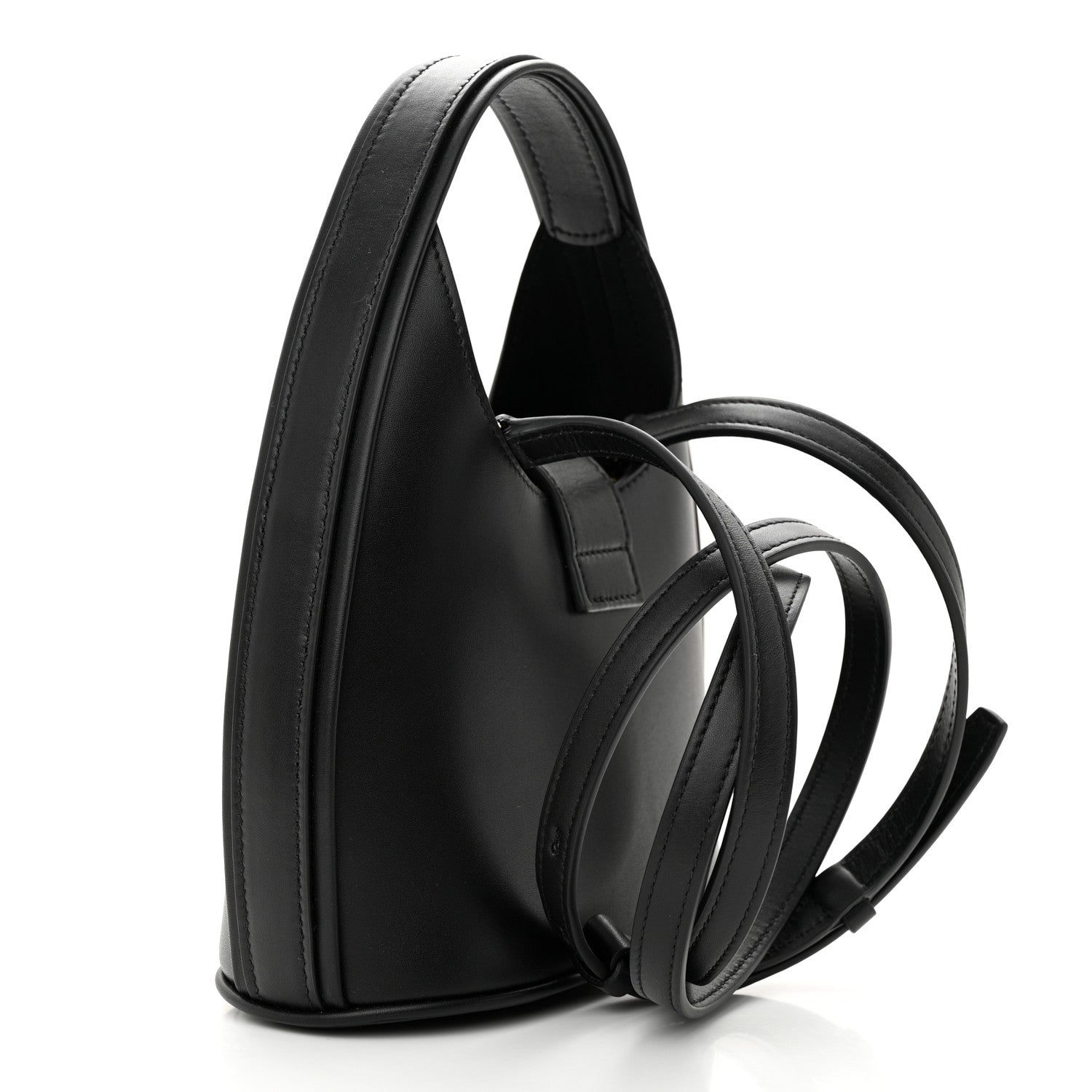 Salvatore Ferragamo Soft Calfskin Mini Gancini Hobo Black 3 of 10