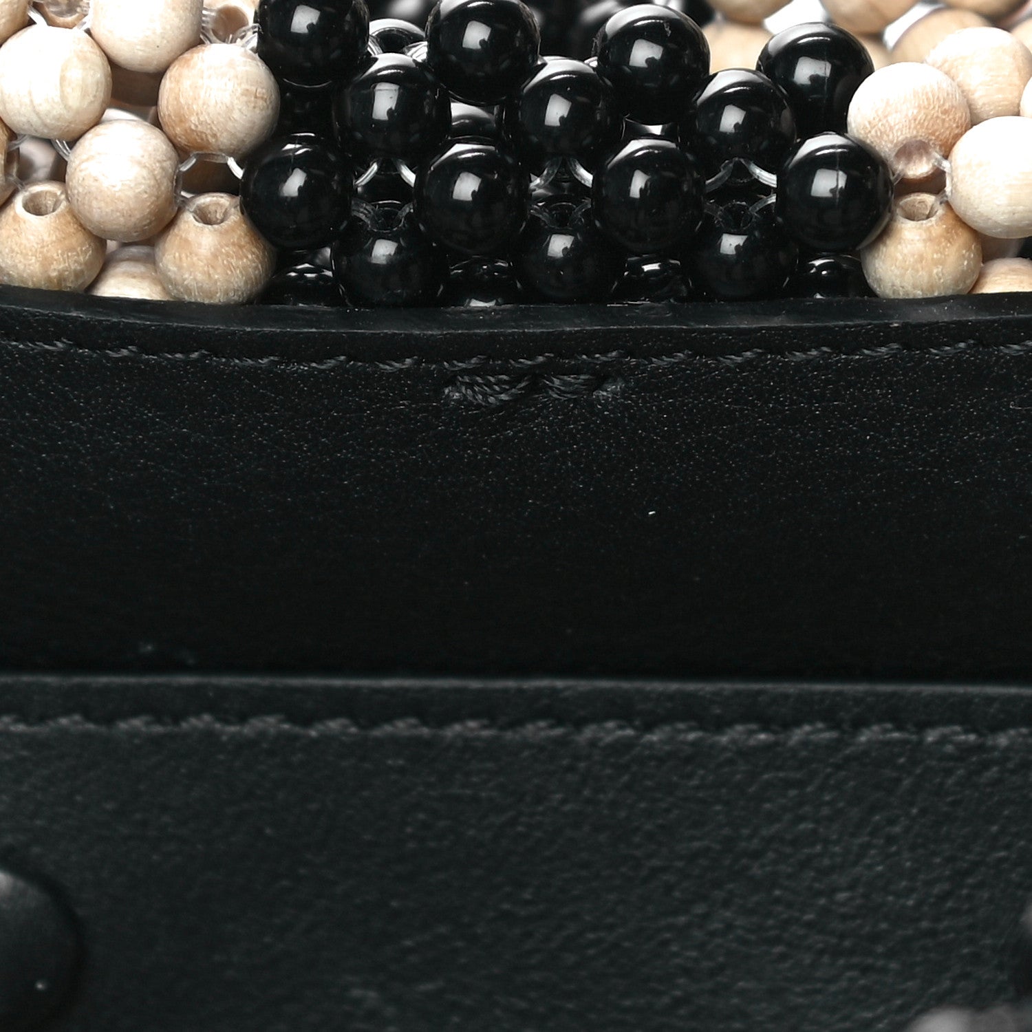 Fendi Acrylic Wood Beaded Baguette Natural 10 of 11