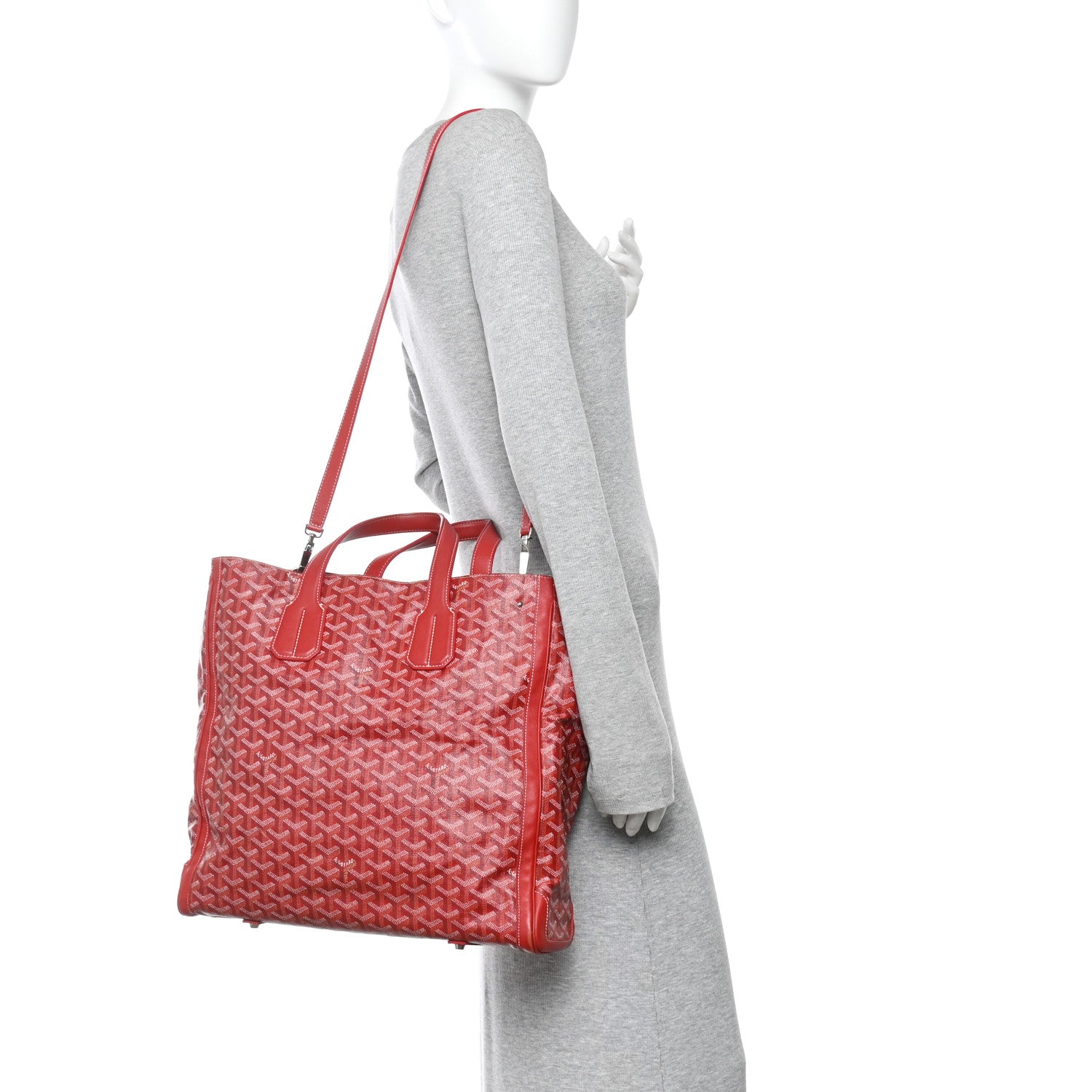 Goyard Goyardine Voltaire Tote Red 2 of 11