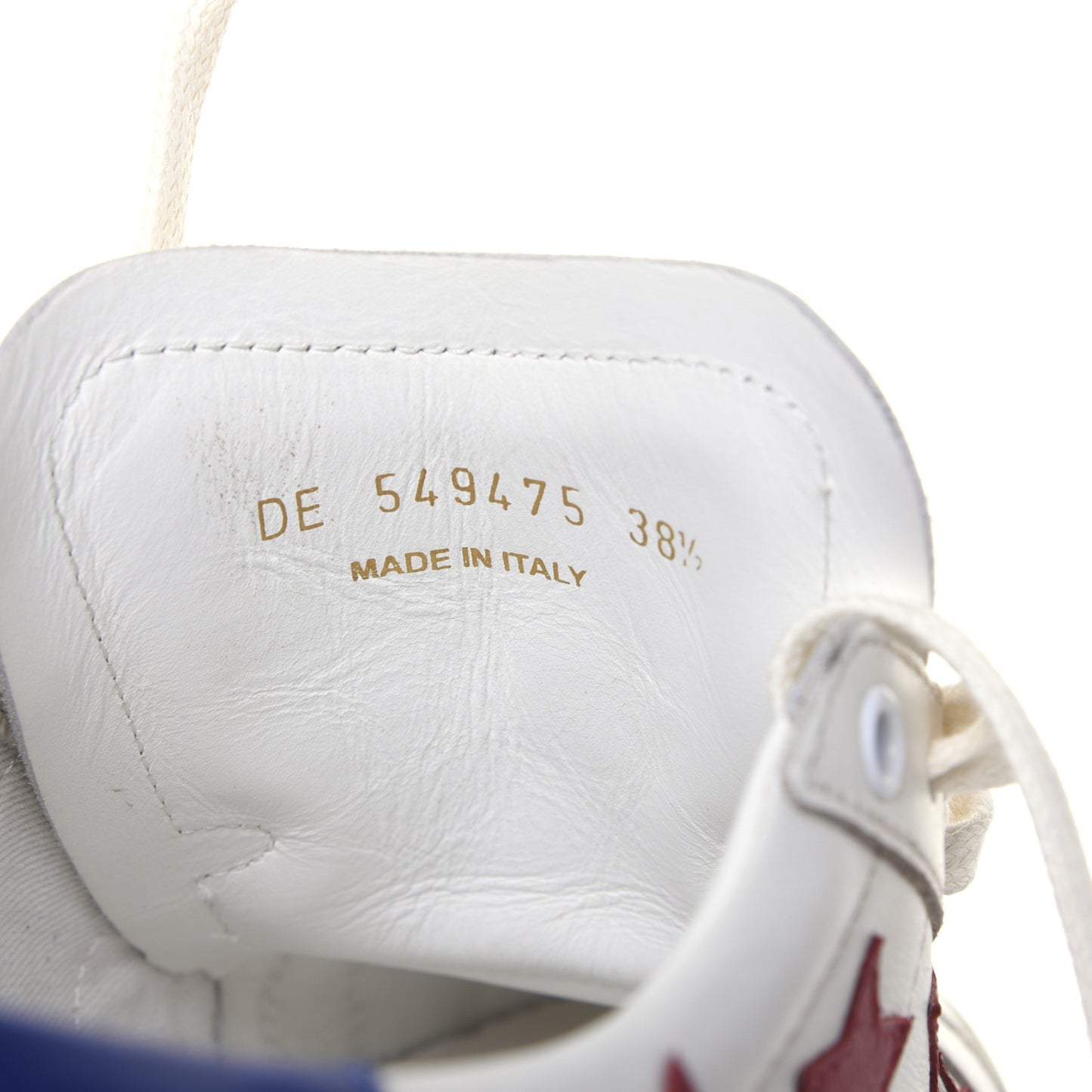 Calfskin Star Court Sneakers 38.5 White Red